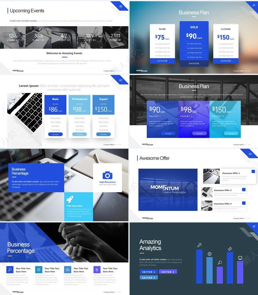 黑蓝高级欧美风公司简介商务报告PPT模板