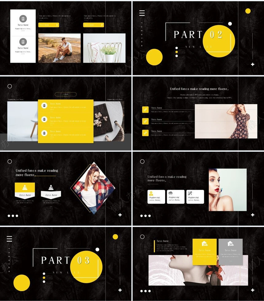 黑黄时尚高级感广告策划公司简介通用PPT模板
