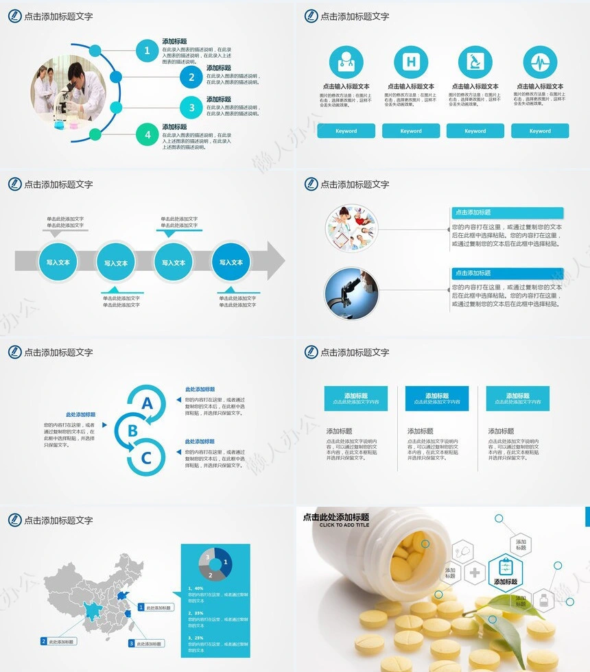 医疗医学工作总结汇报通用PPT模板(242)