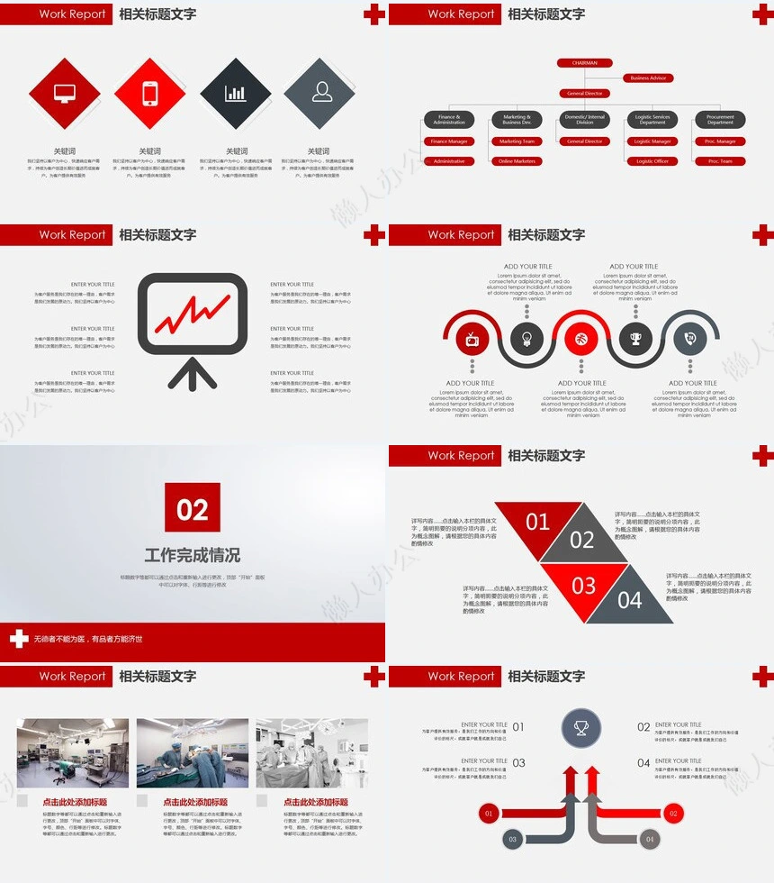 医疗医学工作总结汇报通用PPT模板(4)
