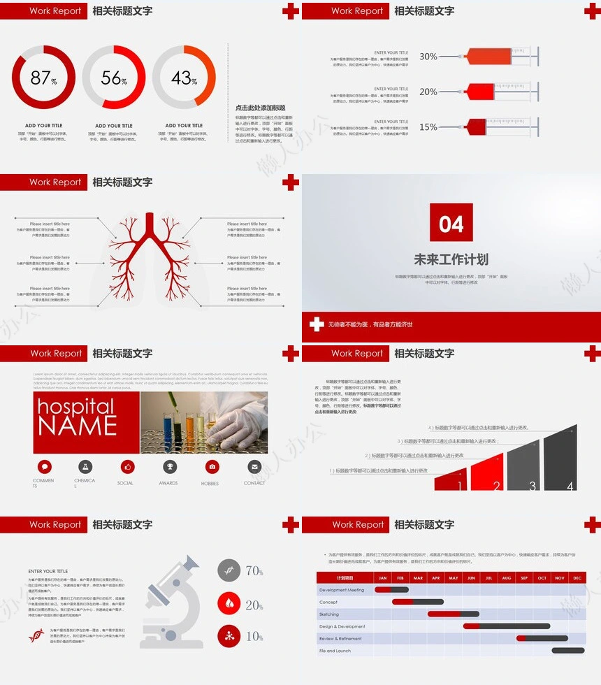 医疗医学工作总结汇报通用PPT模板(4)