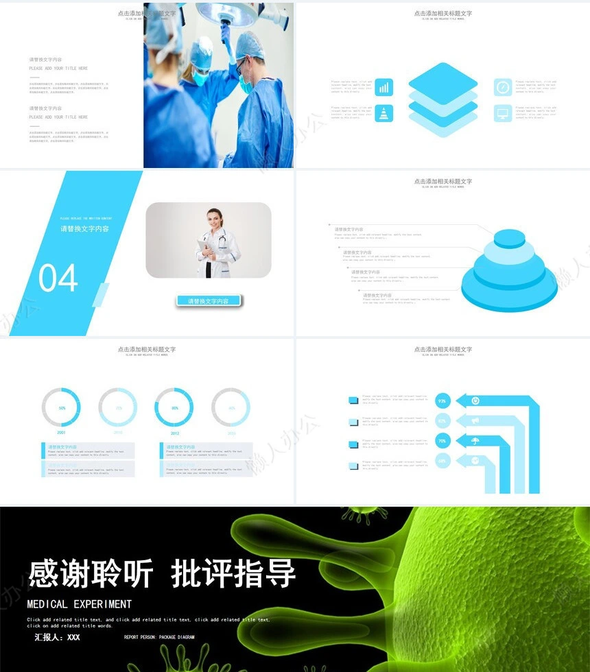 医疗医学工作总结汇报通用PPT模板(50)