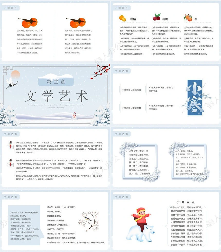 二十四节气小寒通用PPT模板(17)