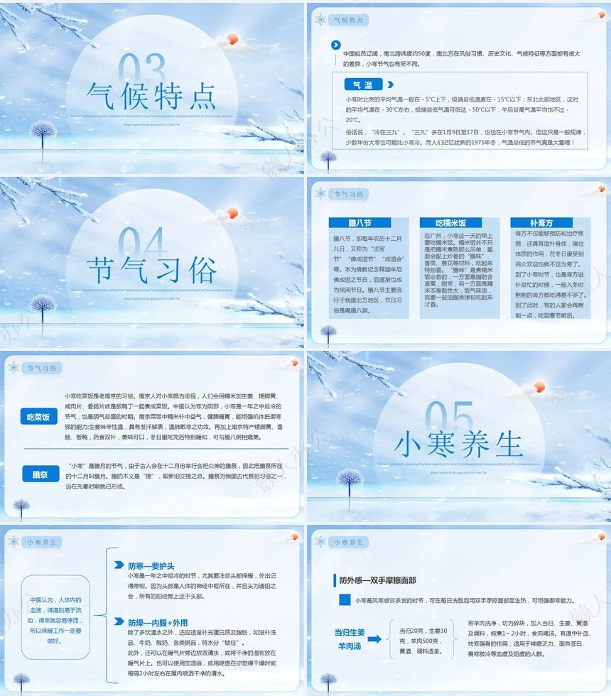 二十四节气小寒通用PPT模板(18)