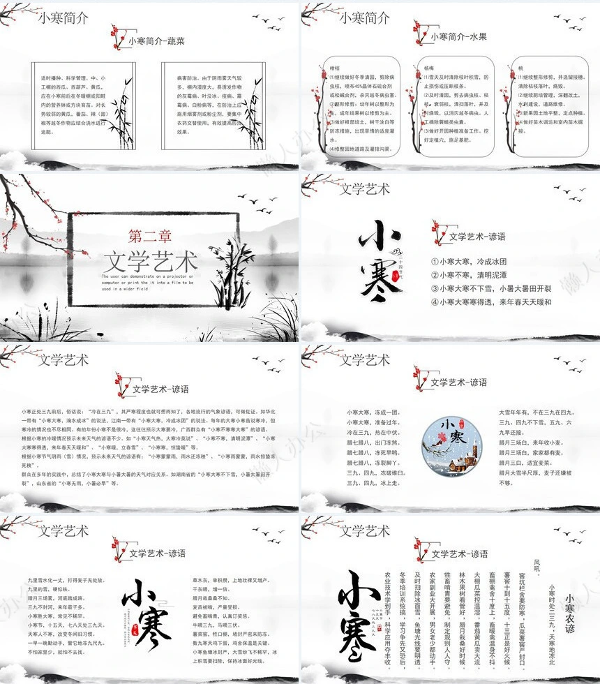 二十四节气小寒通用PPT模板(21)