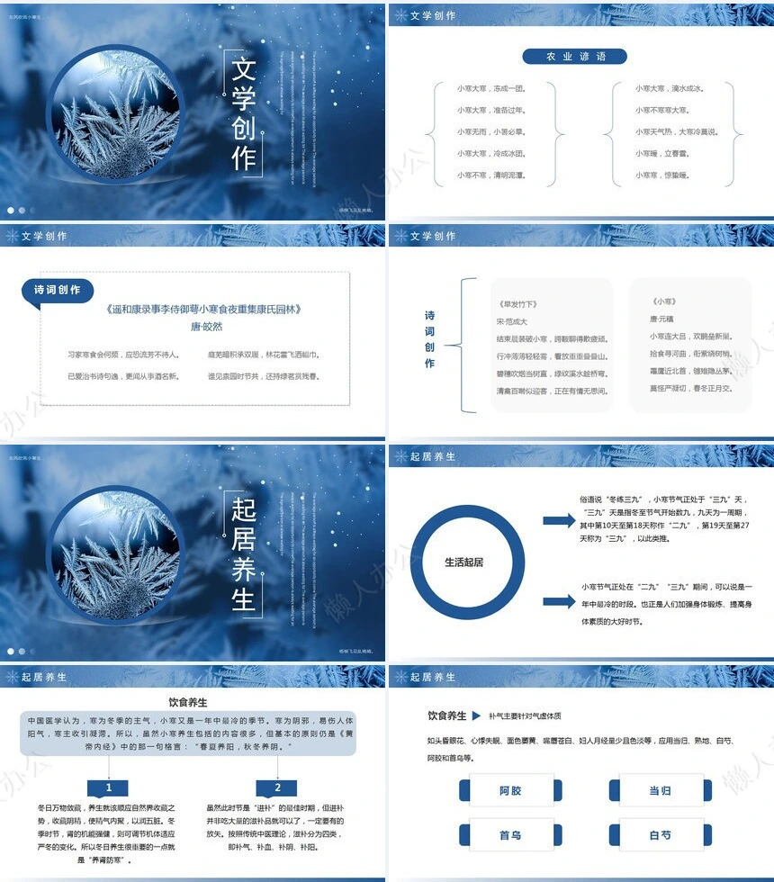 二十四节气小寒通用PPT模板(22)