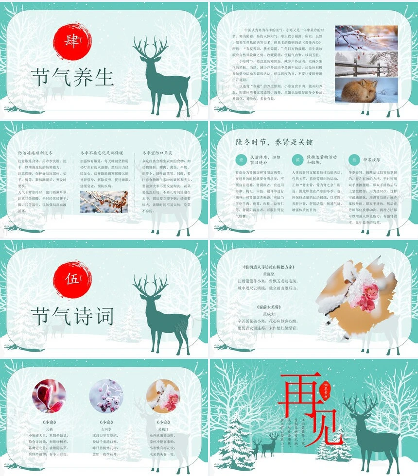 二十四节气小寒通用PPT模板(34)