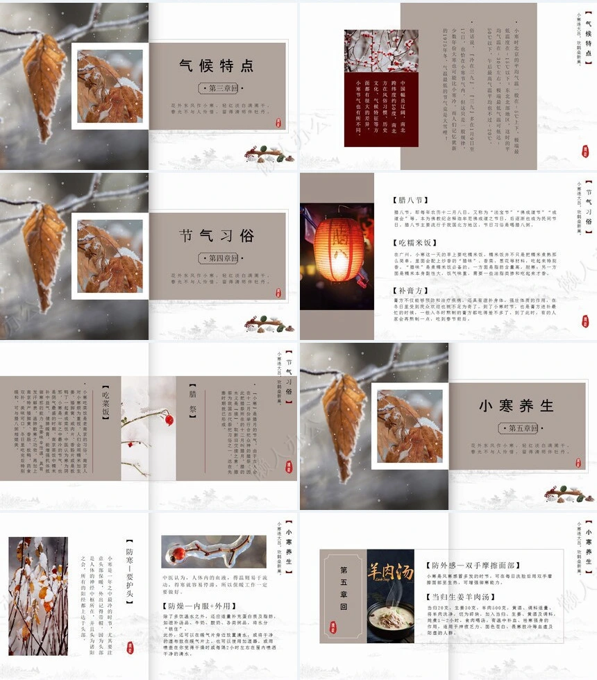 二十四节气小寒通用PPT模板(37)