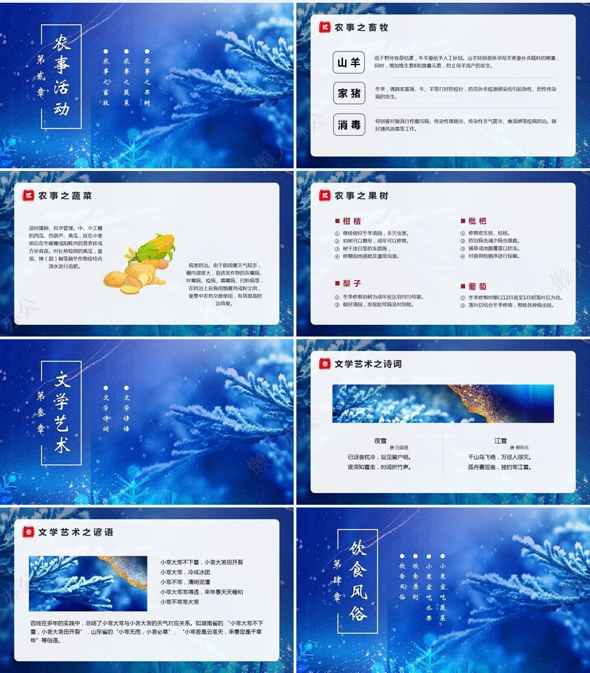 二十四节气小寒通用PPT模板(40)