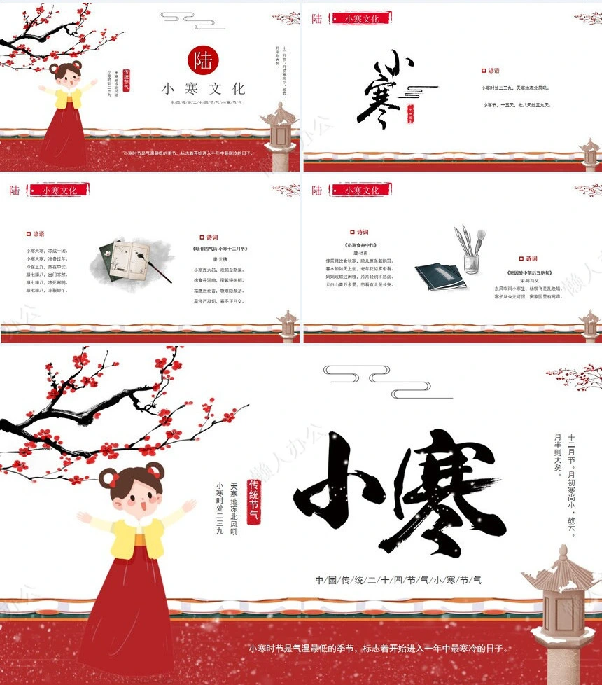 二十四节气小寒通用PPT模板(46)
