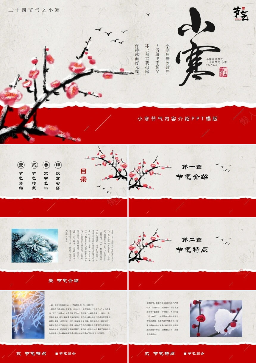 二十四节气小寒通用PPT模板(6)
