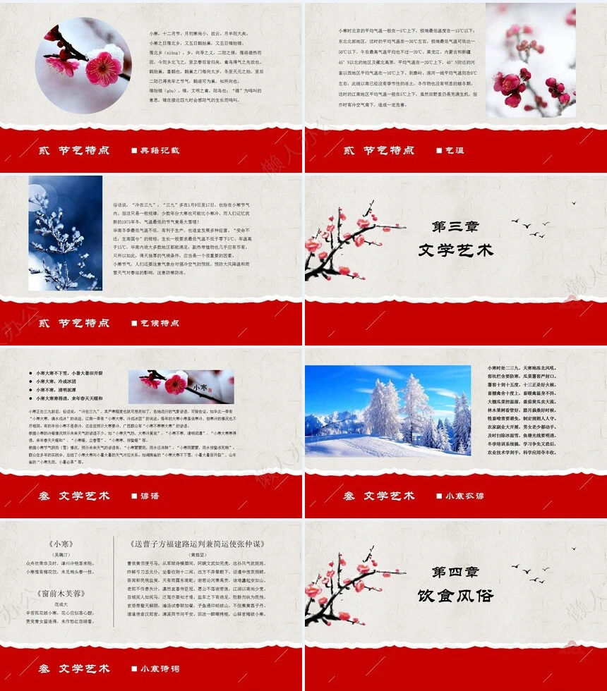二十四节气小寒通用PPT模板(6)