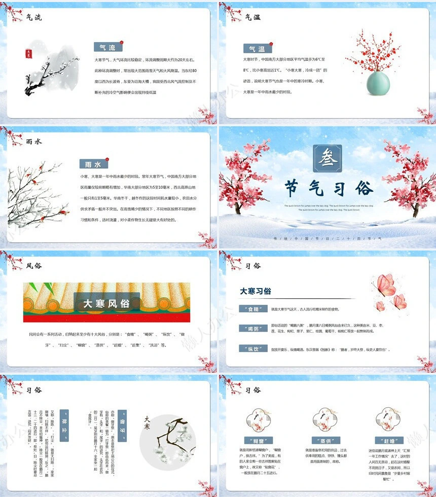 二十四节气大寒通用PPT模板(17)