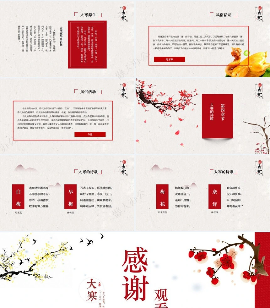 二十四节气大寒通用PPT模板(47)