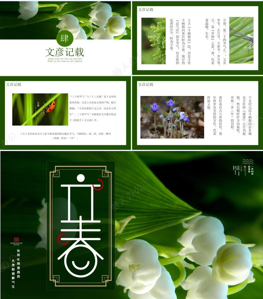 二十四节气立春通用PPT模板(25)