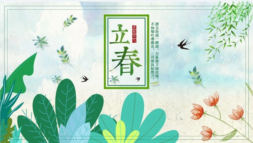 二十四节气立春通用PPT模板(6)