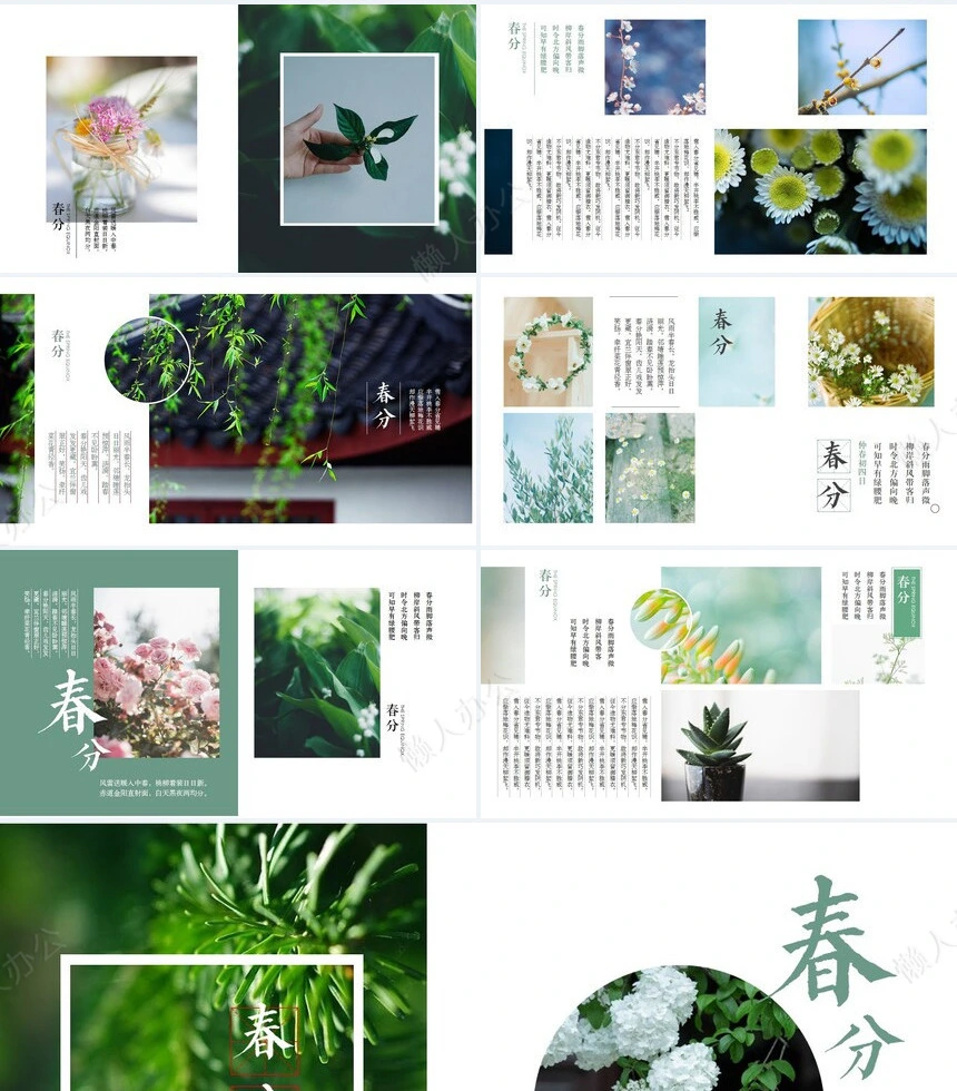 二十四节气春分通用PPT模板(8)
