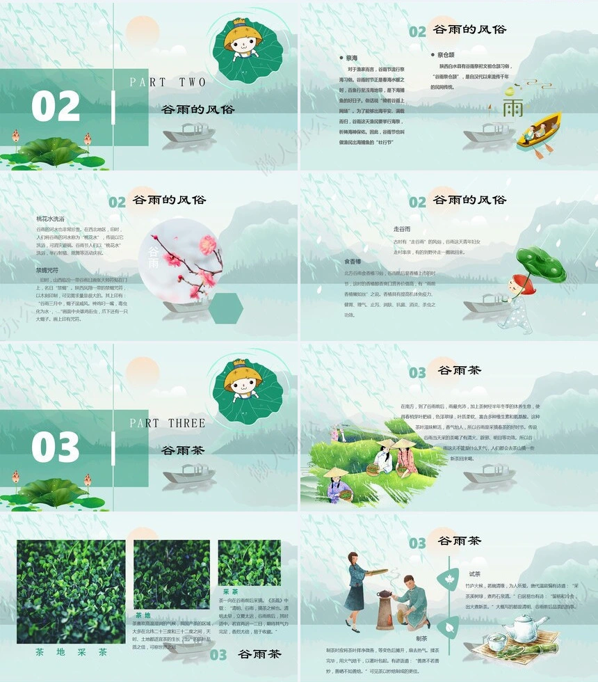 二十四节气谷雨通用PPT模板(22)