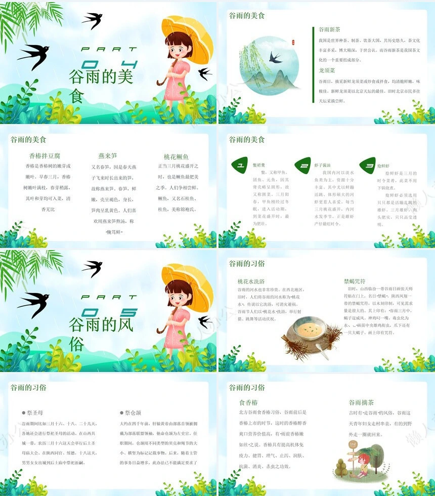 二十四节气谷雨通用PPT模板(29)