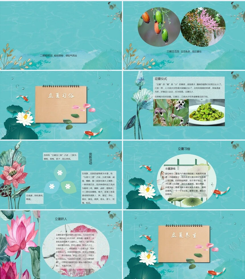 二十四节气立夏通用PPT模板(10)