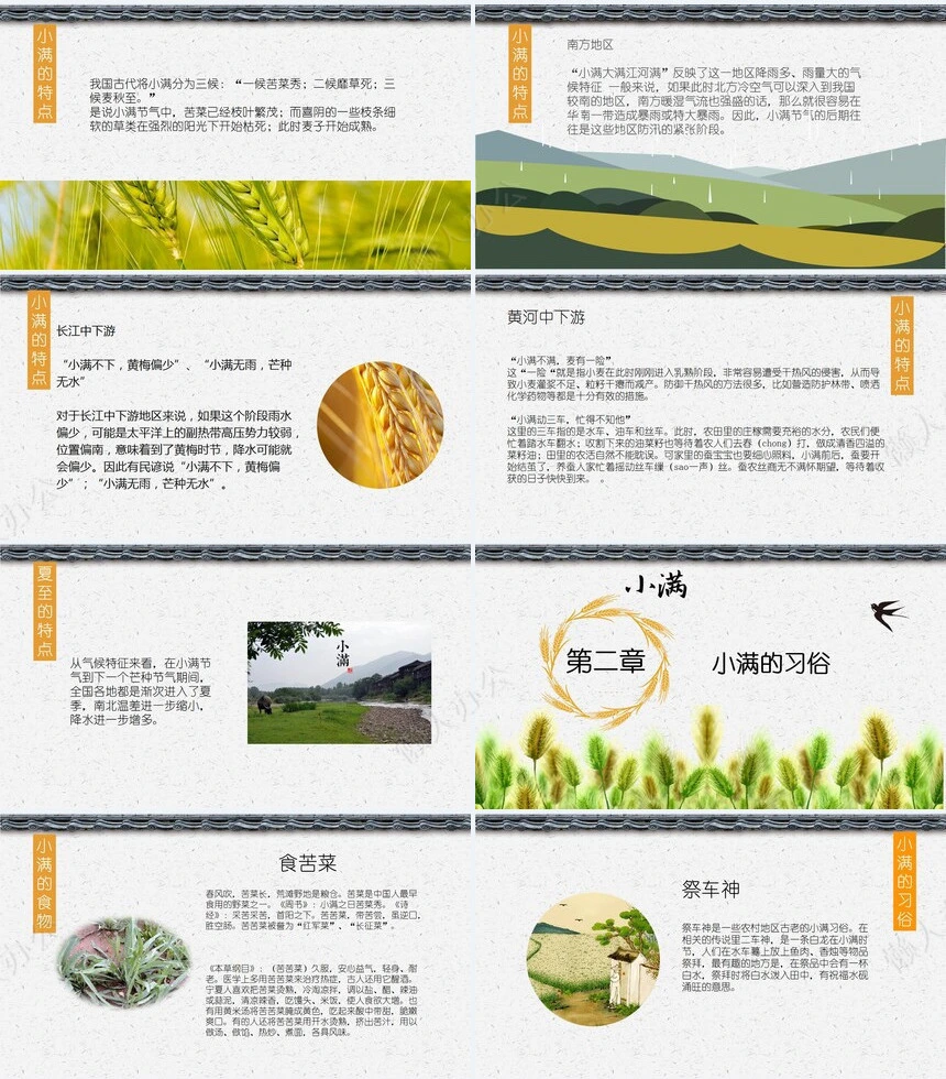 二十四节气小满通用PPT模板(1)