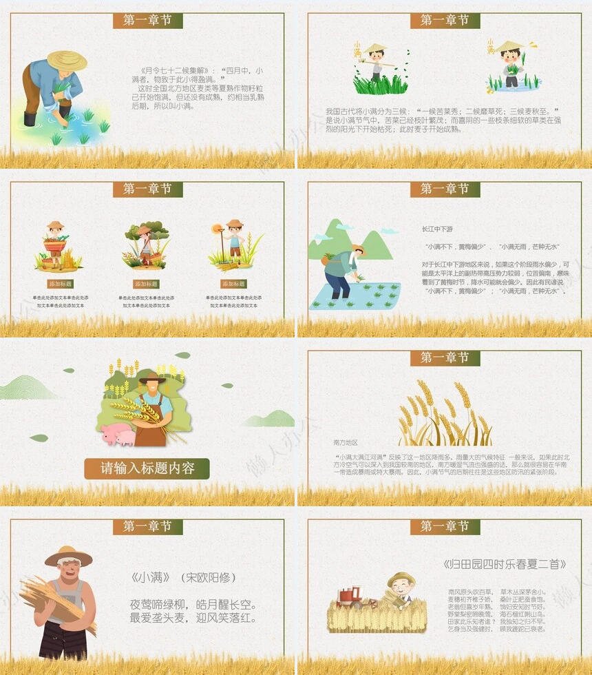 二十四节气小满通用PPT模板(17)