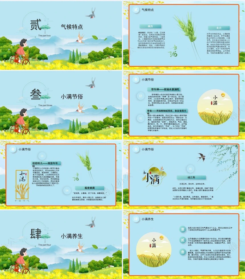 二十四节气小满通用PPT模板(18)