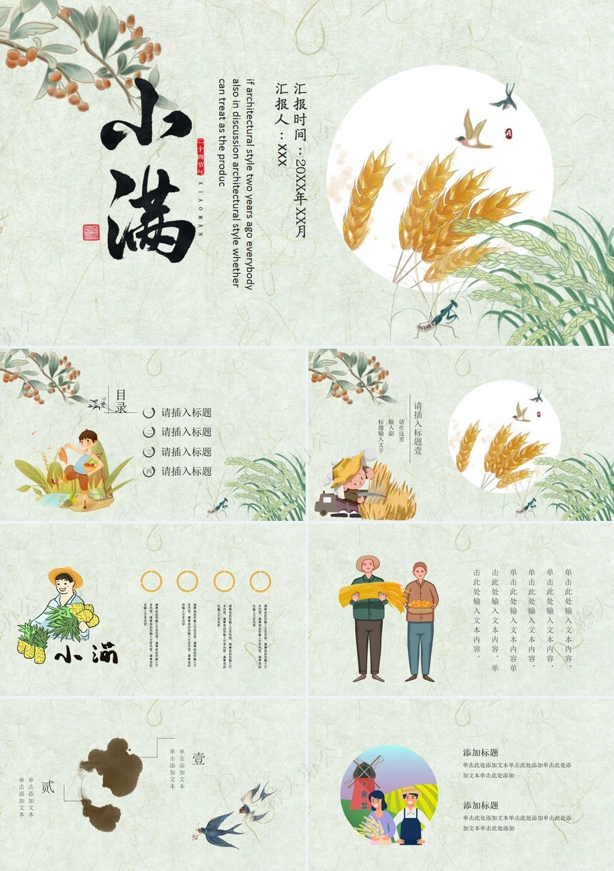 二十四节气小满通用PPT模板(4)