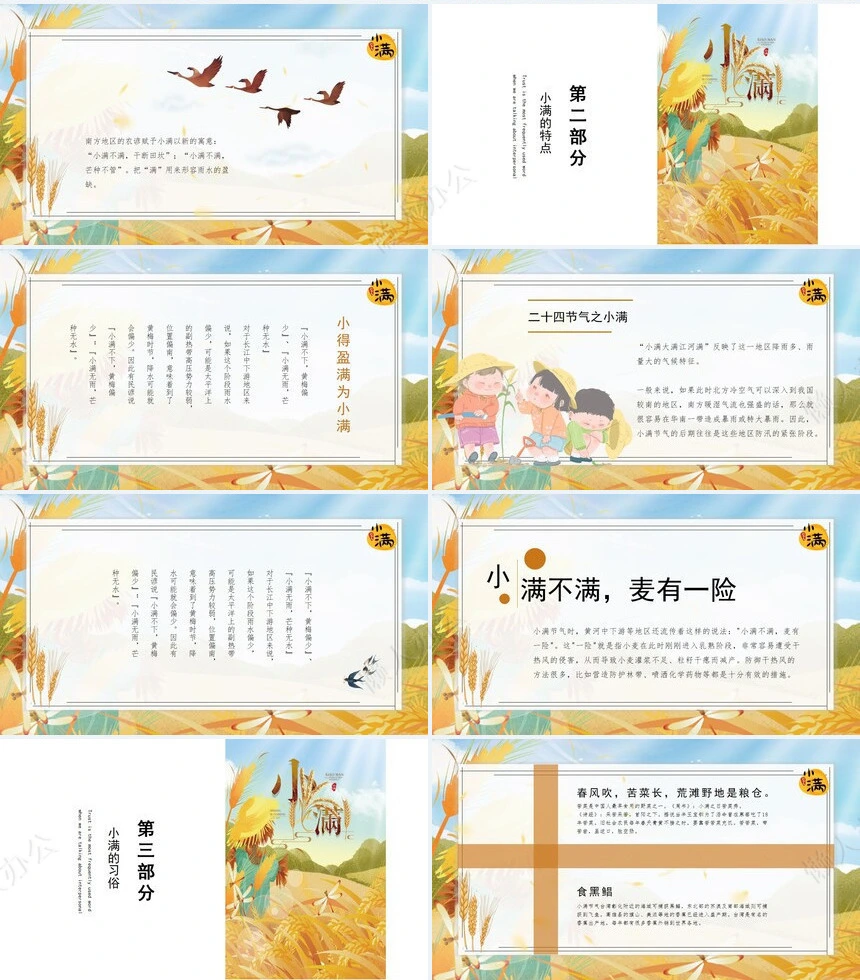 二十四节气小满通用PPT模板(5)