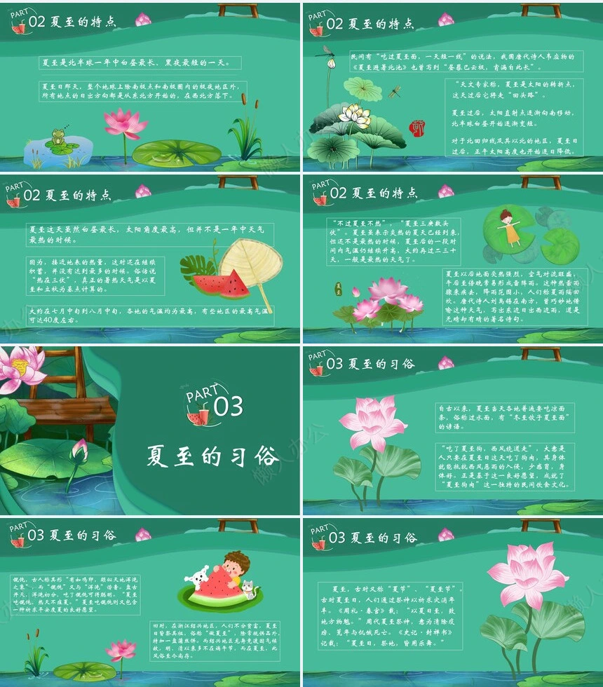 二十四节气夏至通用PPT模板(10)