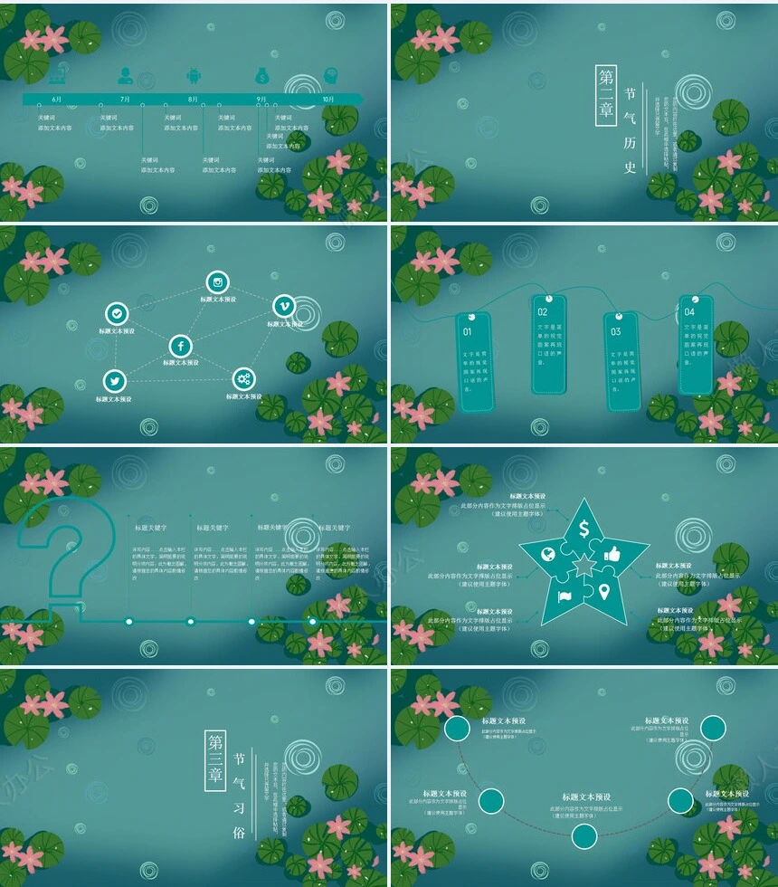 二十四节气夏至通用PPT模板(26)