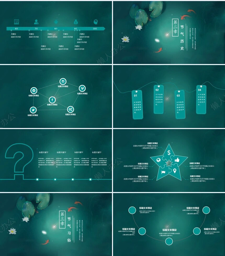 二十四节气夏至通用PPT模板(7)