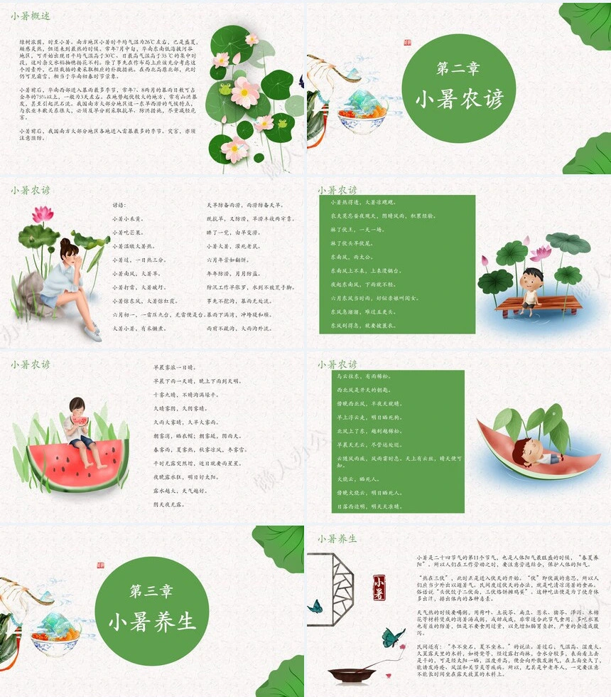 二十四节气小暑通用PPT模板(12)