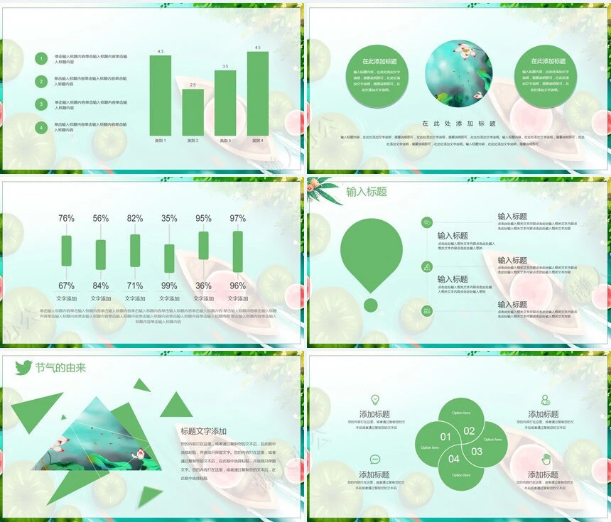 二十四节气大暑通用PPT模板(2)