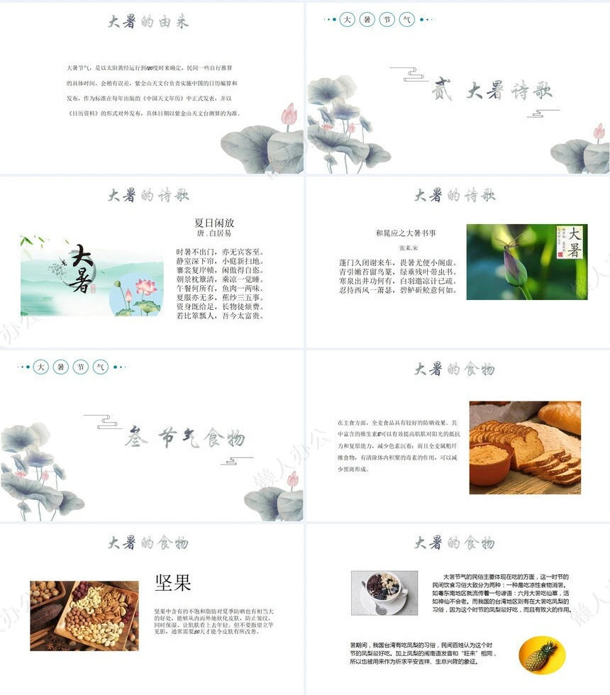 二十四节气大暑通用PPT模板(4)