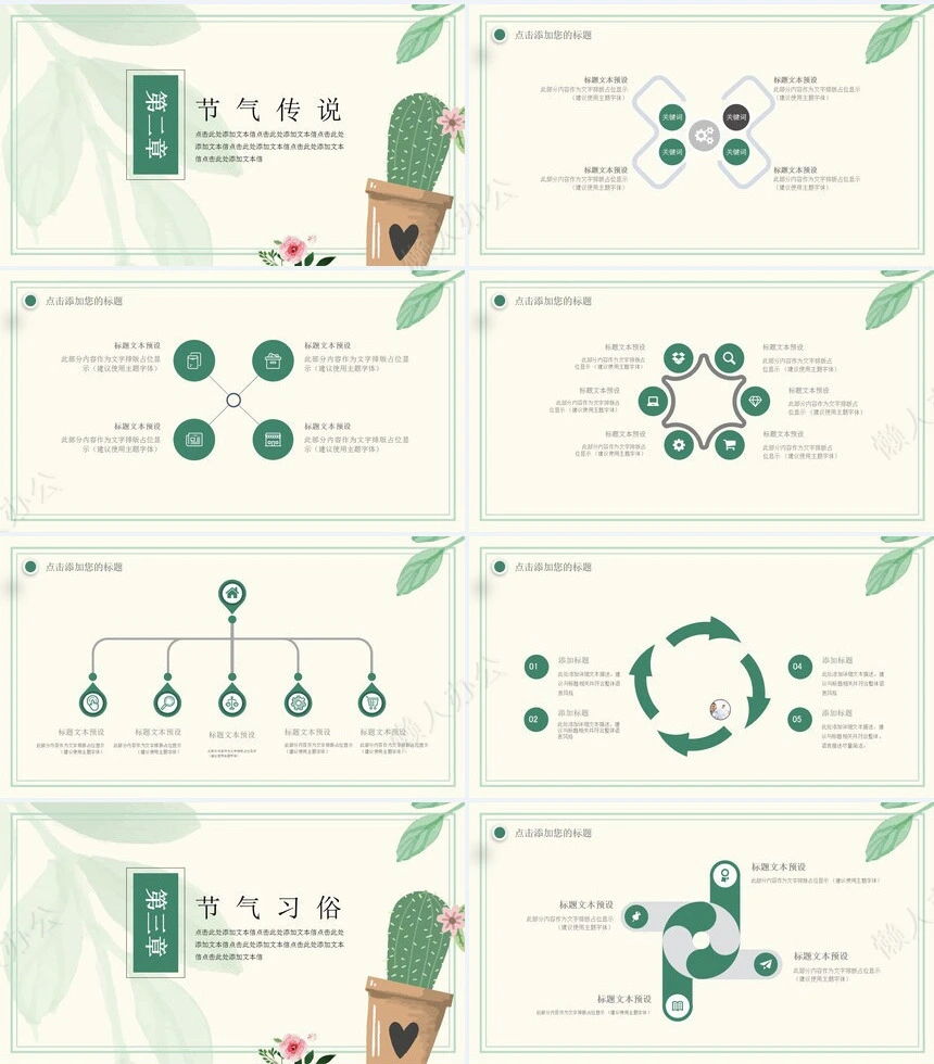二十四节气大暑通用PPT模板(9)