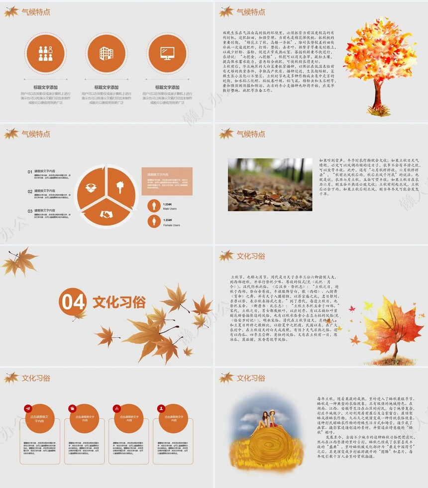 二十四节气立秋通用PPT模板(21)