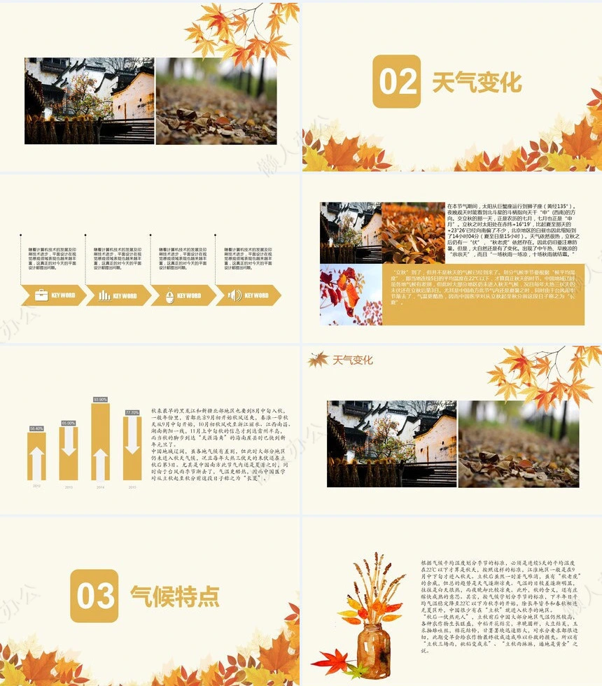 二十四节气立秋通用PPT模板(22)