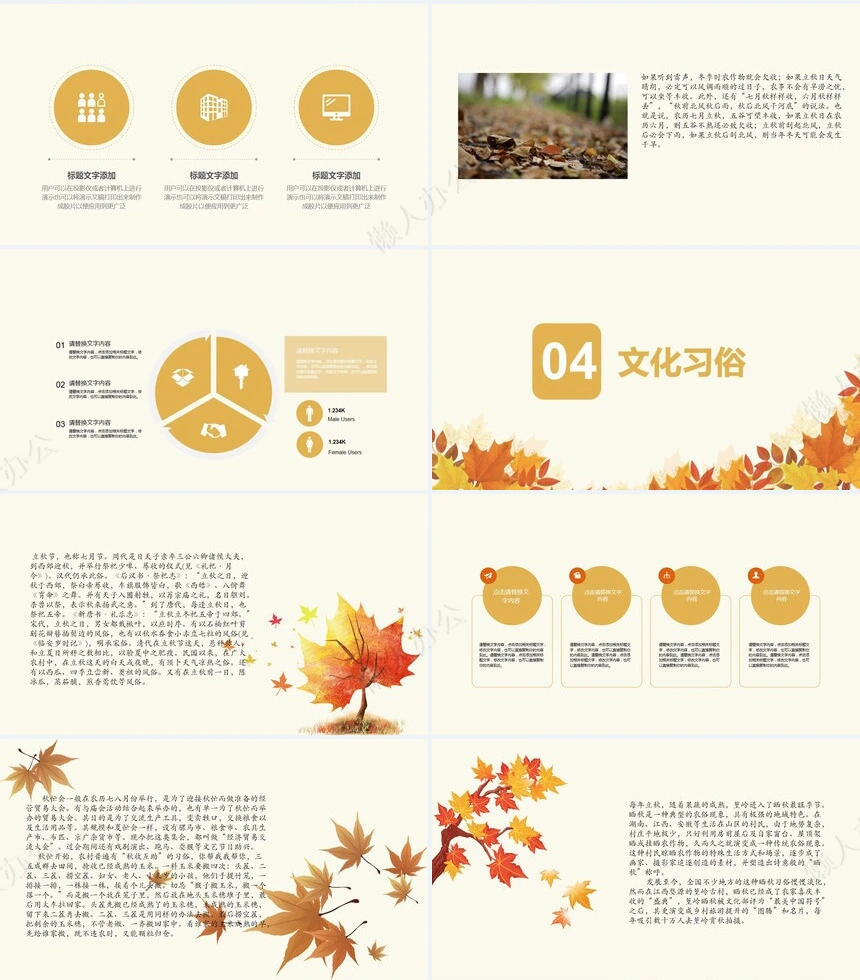 二十四节气立秋通用PPT模板(22)