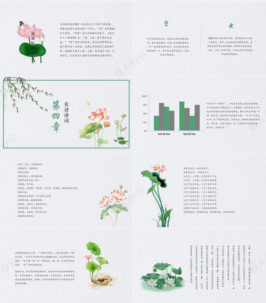 二十四节气处暑通用PPT模板(13)