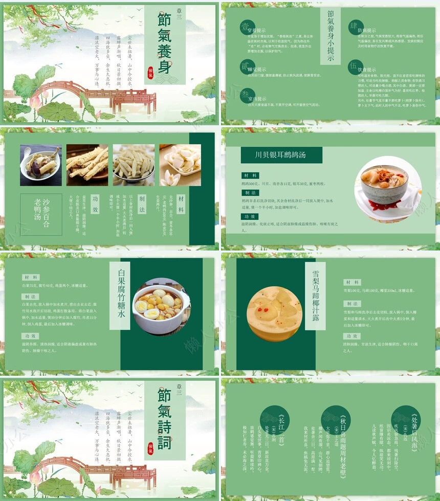 二十四节气处暑通用PPT模板(4)