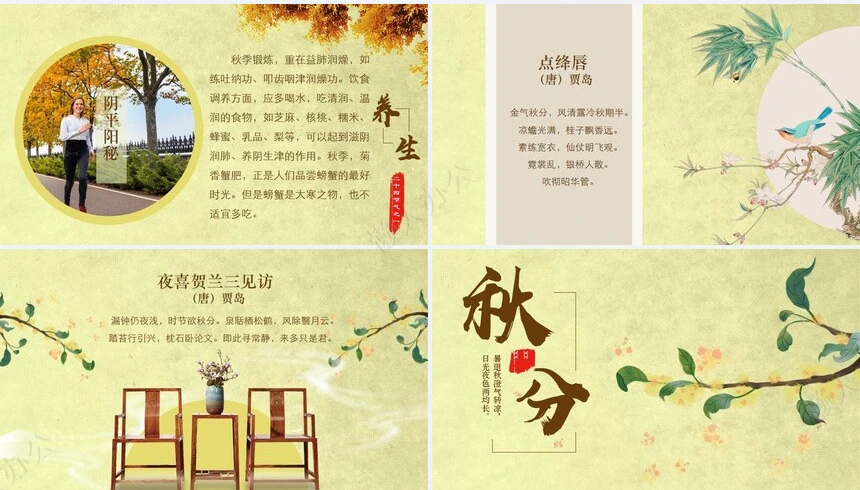 二十四节气秋分通用PPT模板(11)