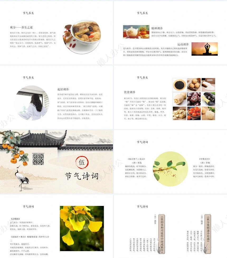 二十四节气秋分通用PPT模板(17)
