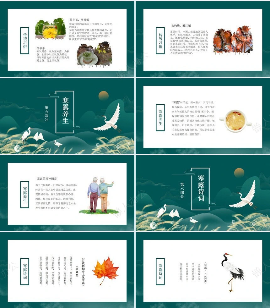 二十四节气寒露通用PPT模板(10)
