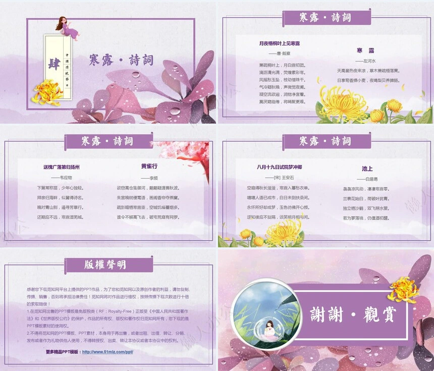 二十四节气寒露通用PPT模板(20)