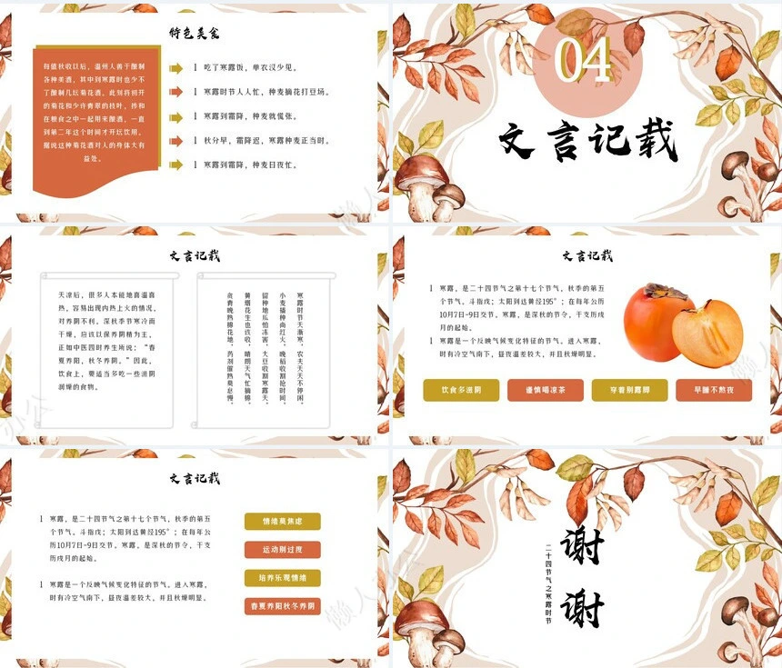 二十四节气寒露通用PPT模板(31)