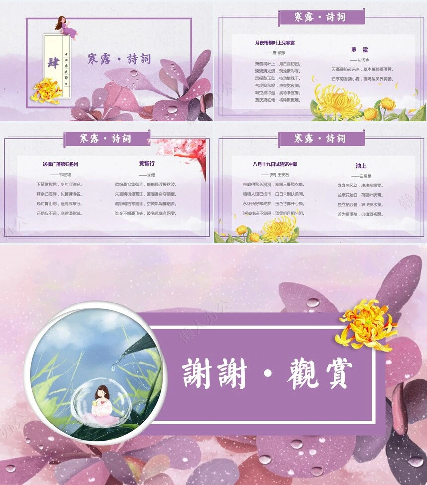 二十四节气寒露通用PPT模板(36)