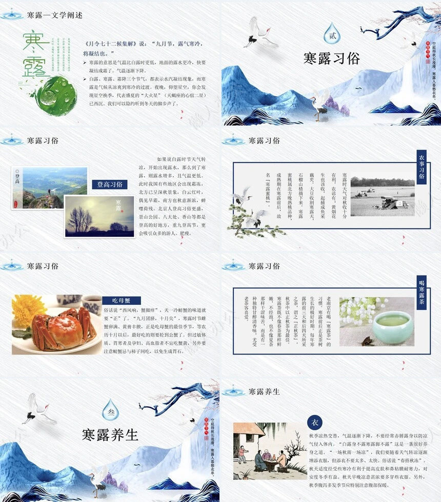 二十四节气寒露通用PPT模板(4)