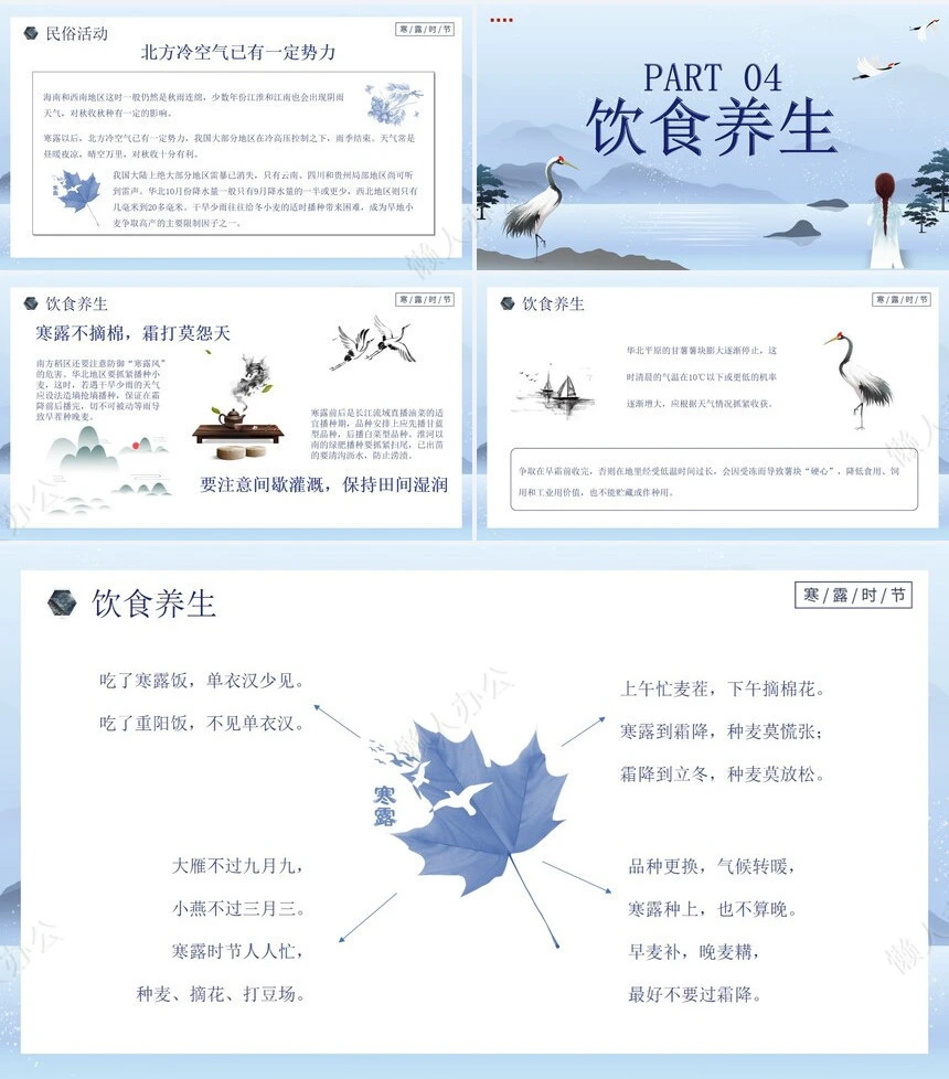 二十四节气寒露通用PPT模板(43)