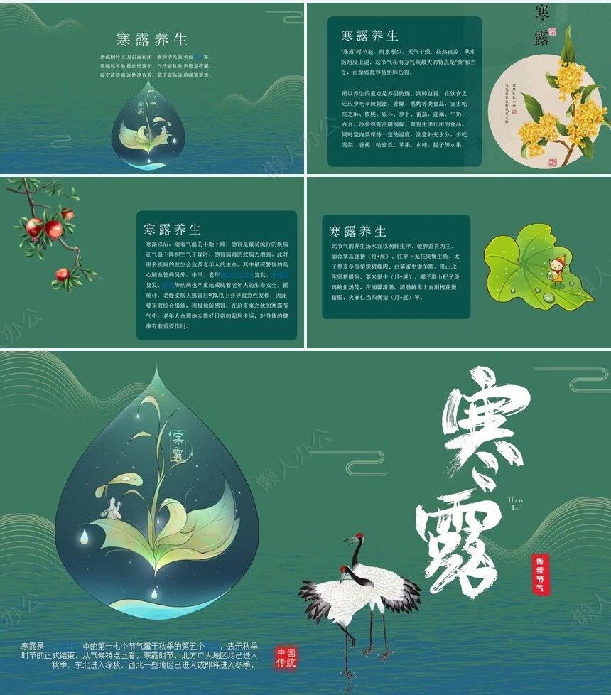 二十四节气寒露通用PPT模板(7)